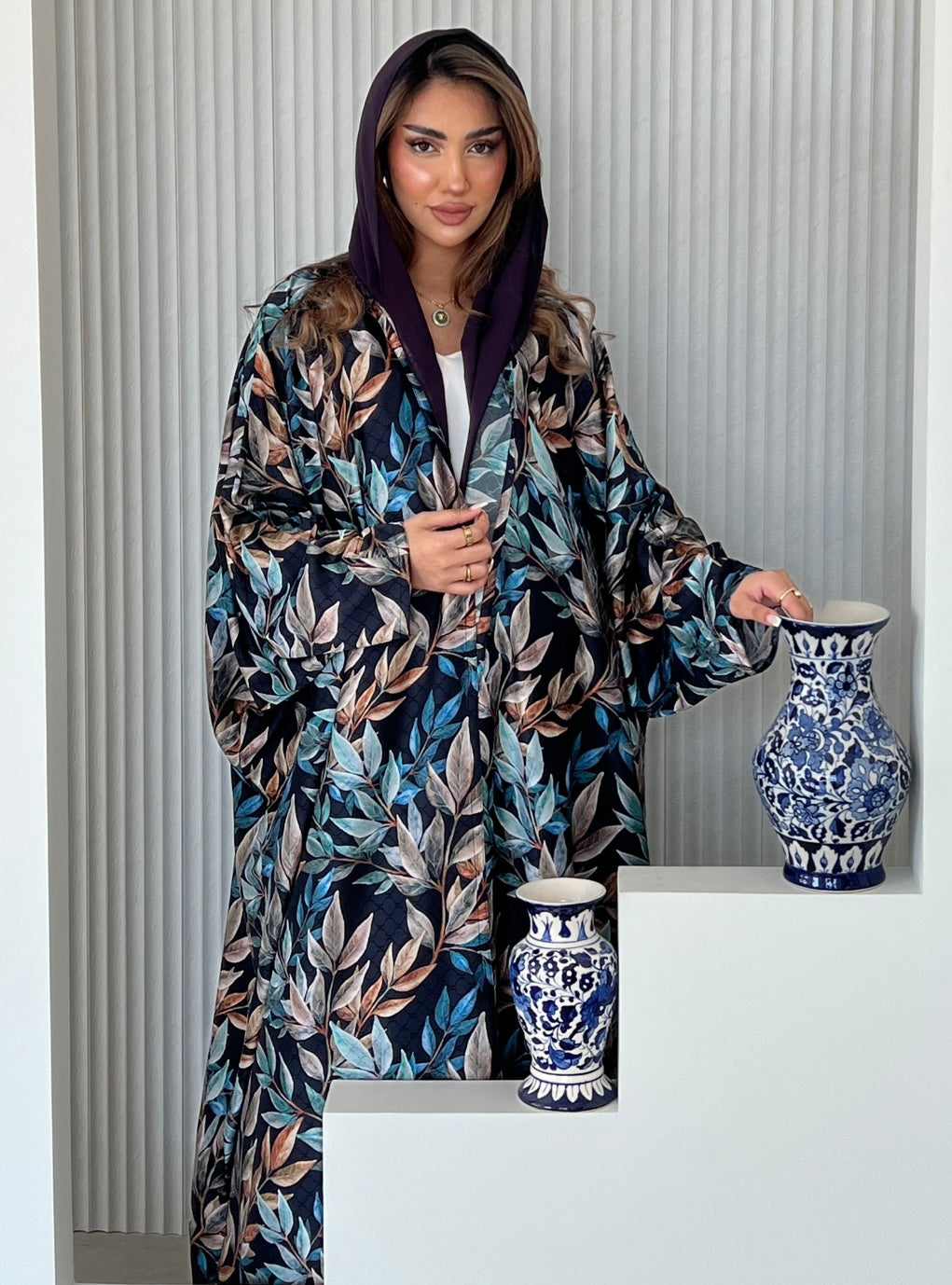 Print Silk Abaya