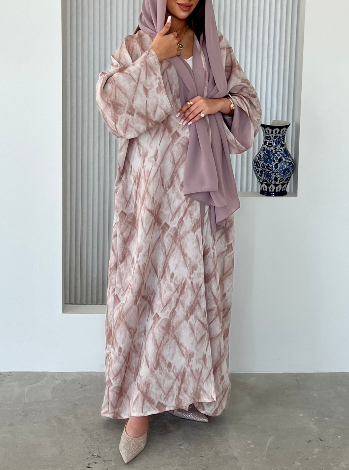 Print Organza Abaya